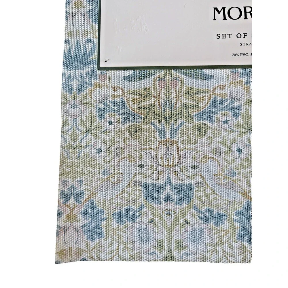 Morris & Co Strawberry Thief Placemats PVC Polyester Placemats Set of 8 Floral